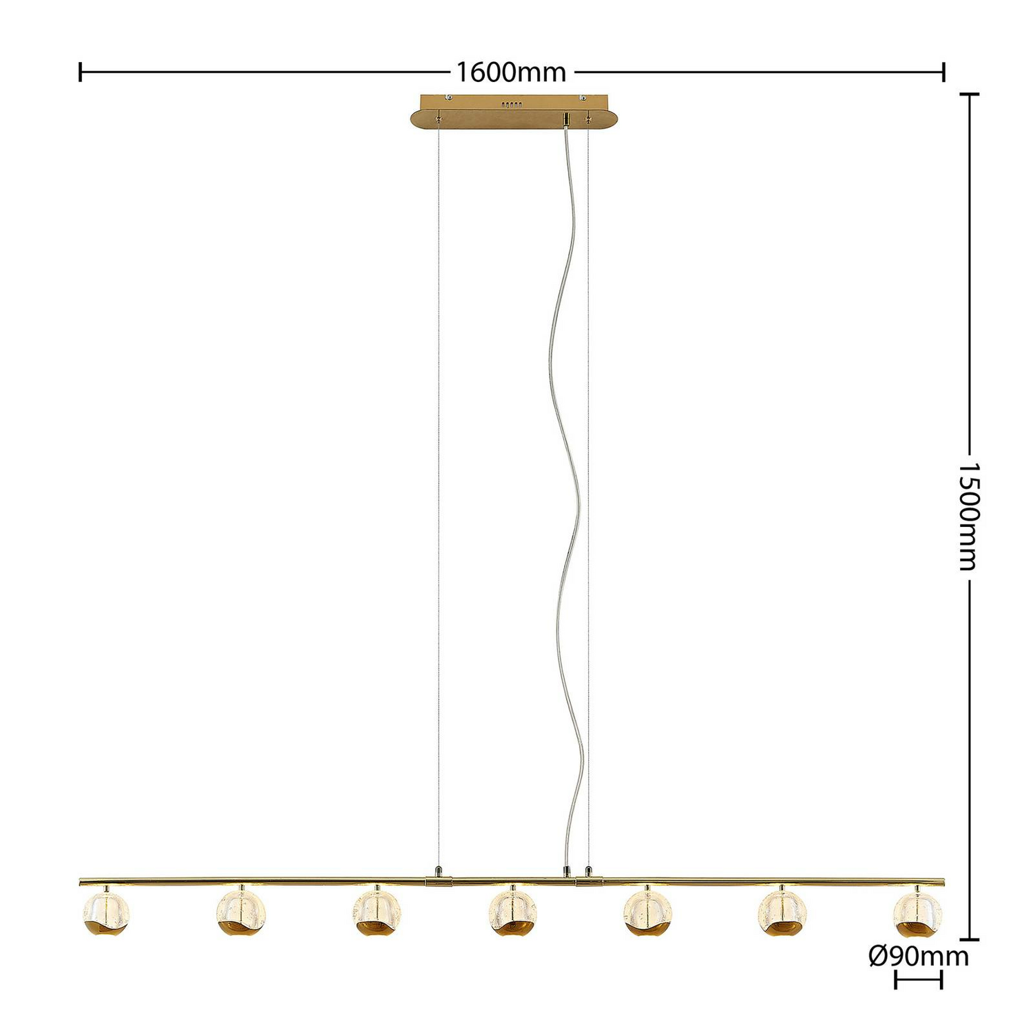 Lucande Kilio Led Hängeleuchte Pendelleuchte Deckenlampe Leuchte 7 Flammig Gold B-Ware - 4251911744040