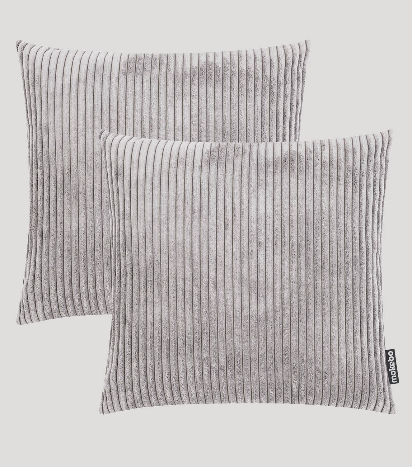 Mokebo Cordkissen Set 45x45 Grau Kissen Cordstoffkissen Sofakissen Couchkis411
