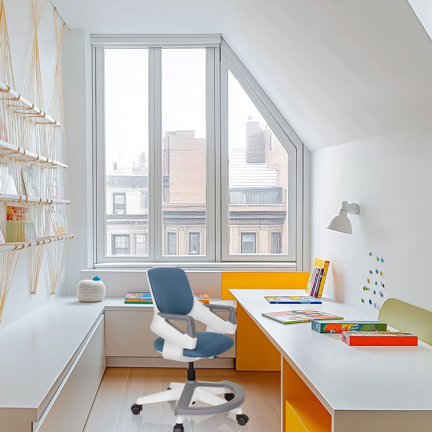 Hjh Office Kid Flex Kinderdrehstuhl Drehsessel Bürostuhl Blaugrau Kinderstuhl B-Ware - 640500