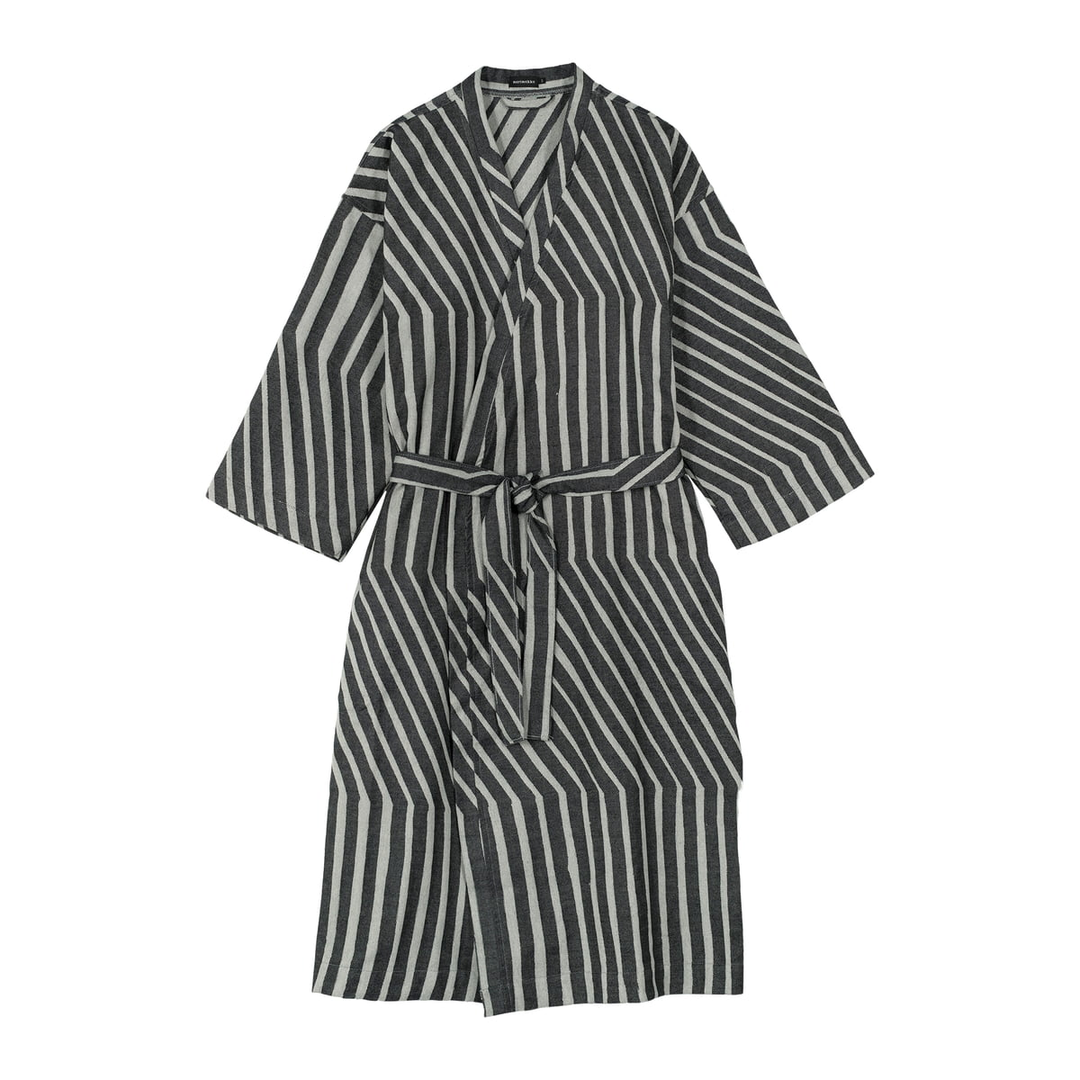 Marimekko Bademantel Morgenmantel Kalasääski Baumwolle Offwhite Charcoal S M B-Ware - 6411254912881