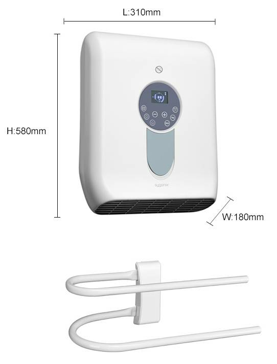 Sygonix Bad-Schnellheizer Heizung Heizgerät 230V mit Soft-Touch Bedienfeld Weiß