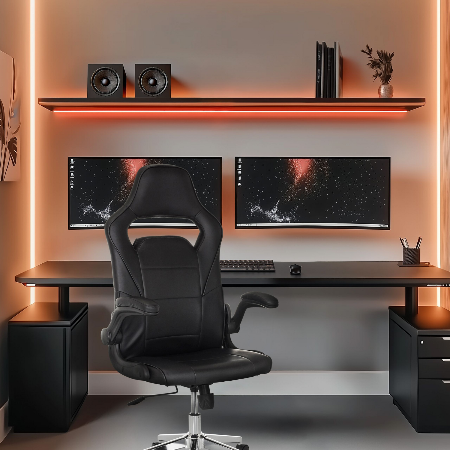 My Buero Gamingstuhl Bürostuhl Spielstuhl Gamingstuhl Schwarz Höhenverstellbar B-Ware - 670674