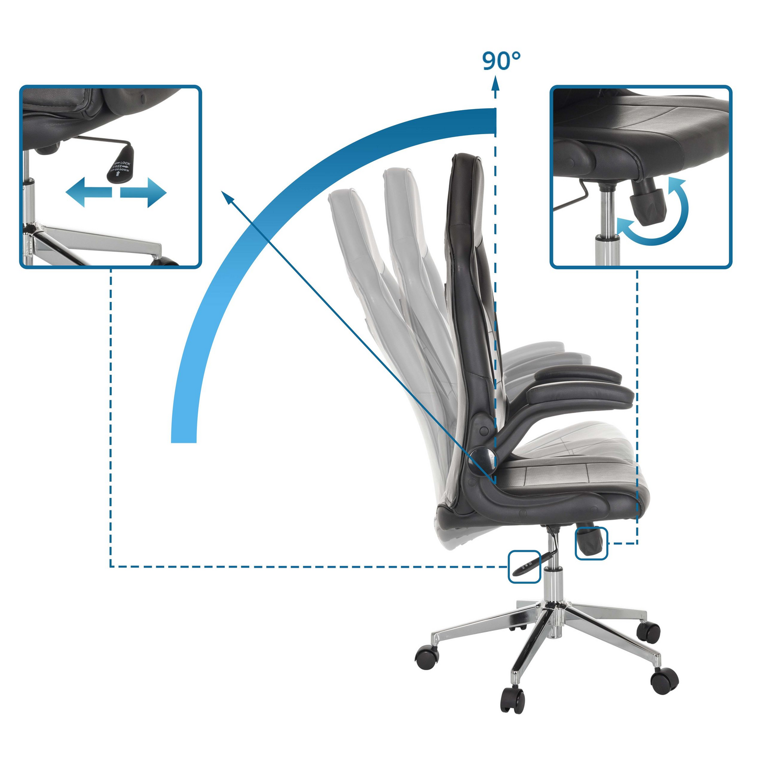 My Buero Gamingstuhl Bürostuhl Spielstuhl Gamingstuhl Schwarz Höhenverstellbar B-Ware - 670674