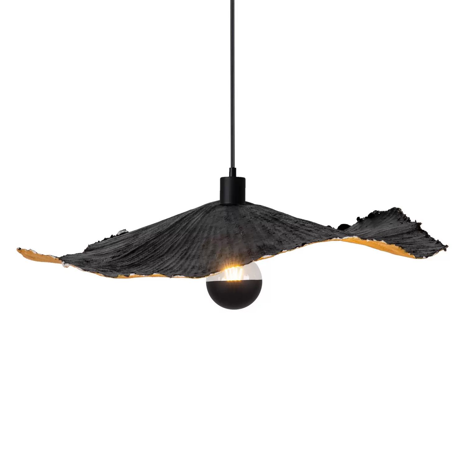 B-Ware Näve Pendelleuchte Crazy Paper Schwarz Gold ø 56 Cm Pendellampe Lampe Leuchte