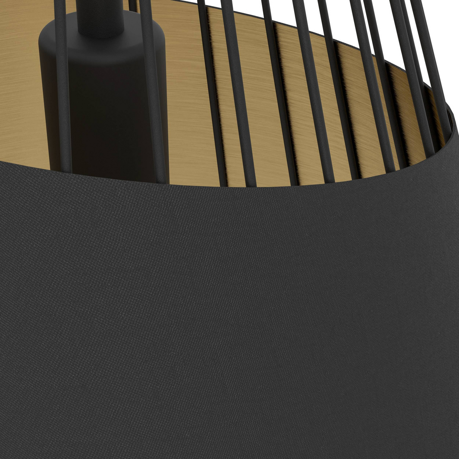 Eglo Pendellampe Austell ø 43 Cm Schwarz Gold Metall Stoff Pendelleuchte Lampe B-Ware - 9002759495091