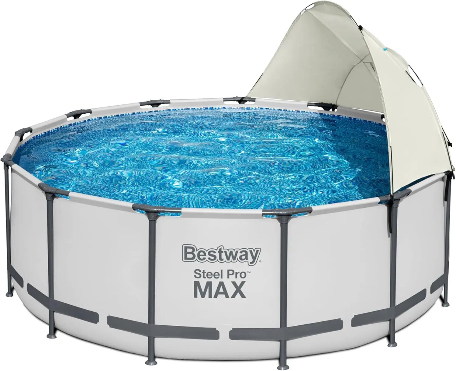 B-Ware Bestway Sonnenschutzdach Poolüberdachung Pooldach Rund Für Pool Grau