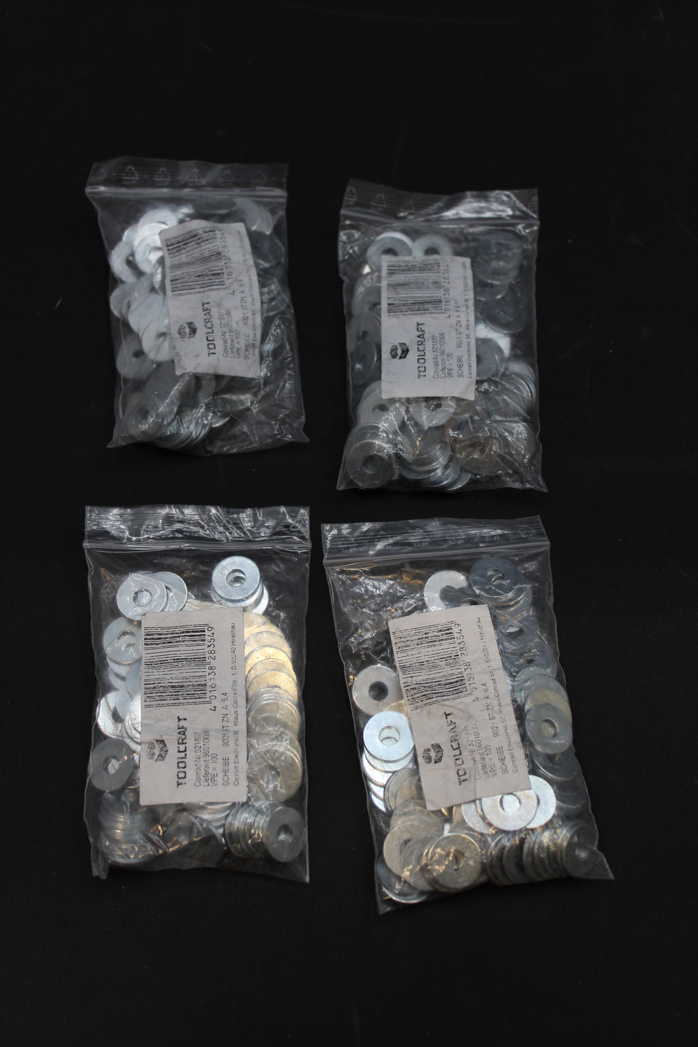 Unterlegscheibe 6.4 mm 18 mm Stahl verzinkt 100 St. TOOLCRAFT 64 STÜCK