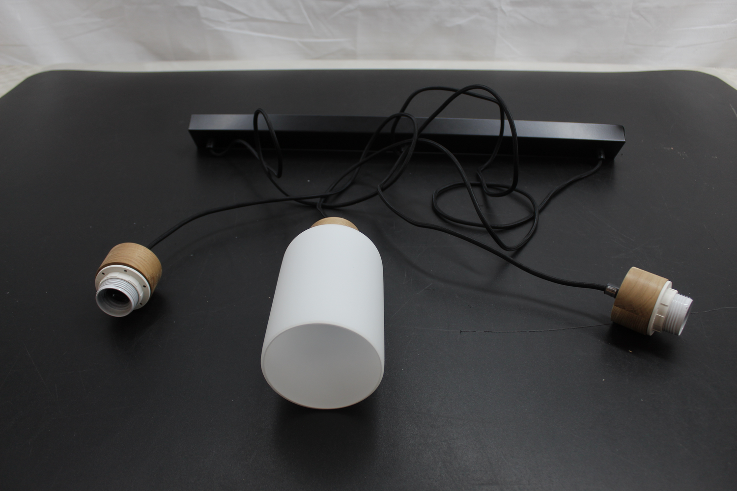 Envostar Talia Pendelleuchte Hängelampe Lampe 3 Fl E27 Linea Eiche Weiß Schwarz B-Ware - 4251911723809