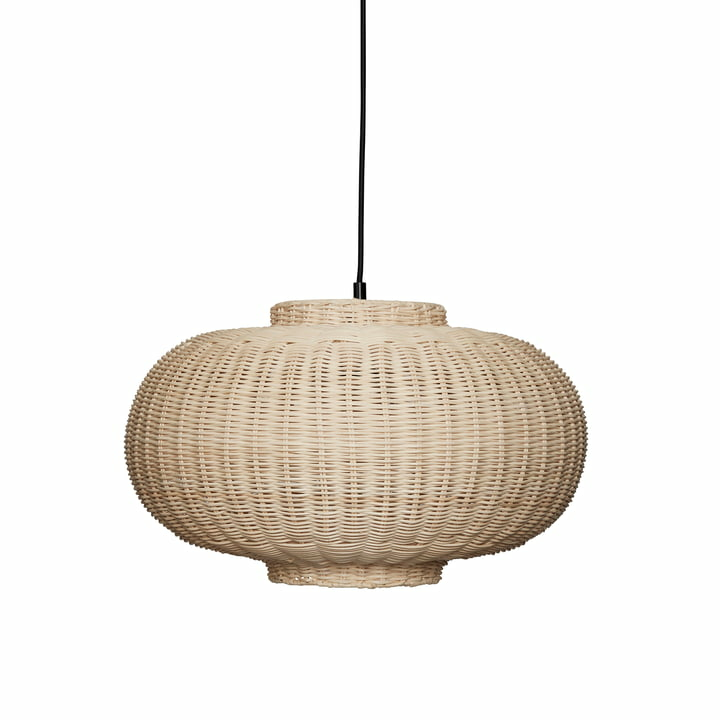 Hübsch Interior Chand Pendelleuchte Hängeleuchte Hängelampe H 27 X ø 45cm Rattan B-Ware