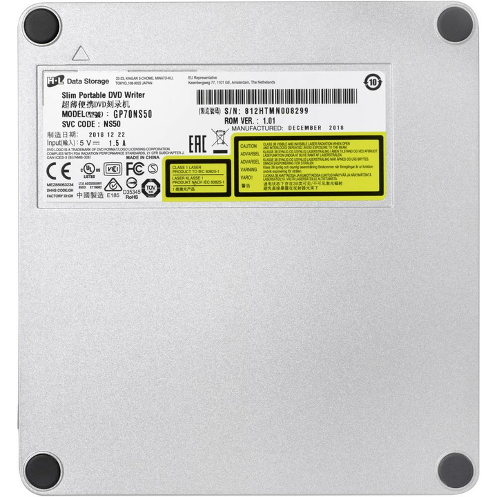 HL Data Storage GP70NS50.AHLE10B DVD-Brenner DVD Extern Retail USB 2.0 Silber