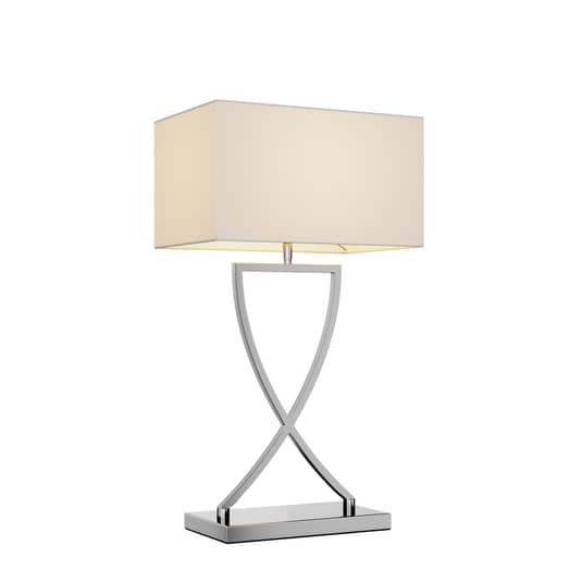 Lucande Evaine Tischleuchte Schreibtischleuchte Bürotischlampe Lampe chrom weiß