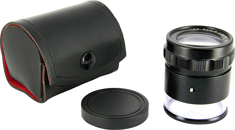 Ideal Tek LE-003 Handlupe mit Beleuchtung Messskala Vergrößerungsfaktor: 10 x