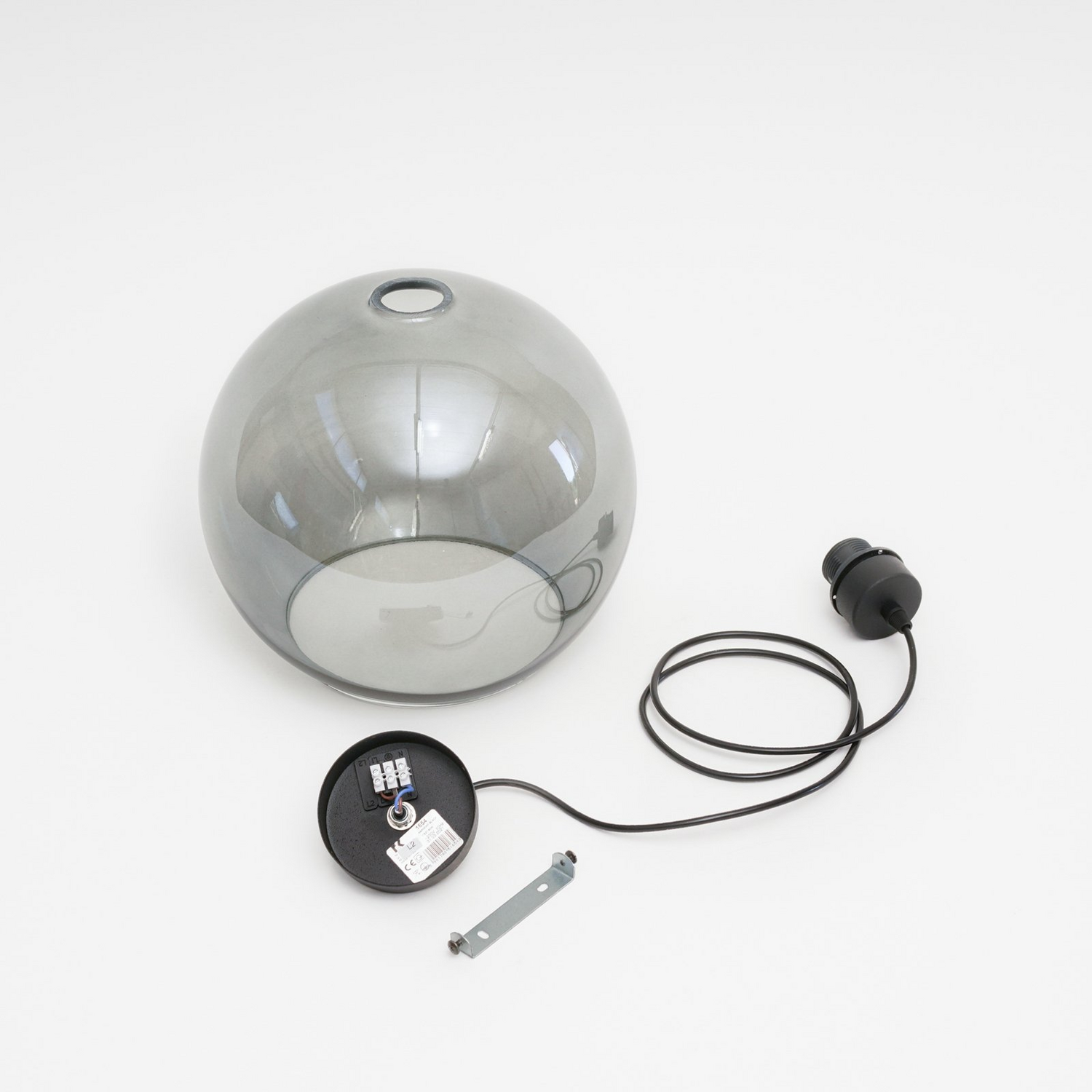 B-Ware Euluna Hängeleuchte Cubus Pendelleuchte Lampe Einflammig E27 Glas Graphitgrau