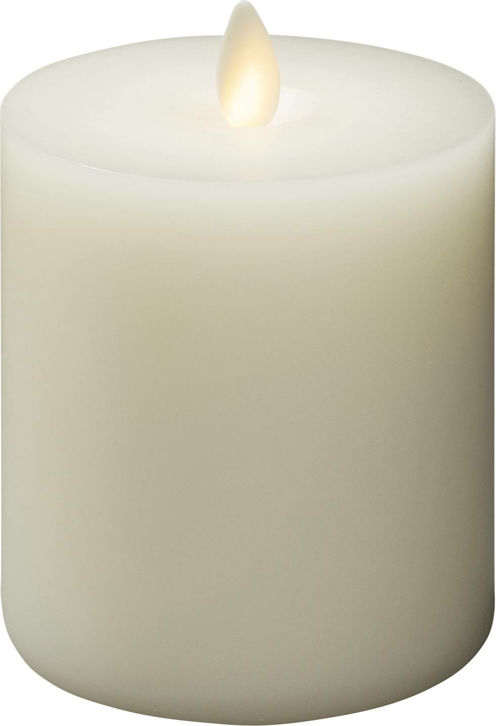 Konstsmide LED-Echtwachskerze Wachskerze Creme-Weiß Warmweiß Ø x H 81 x 101 mm