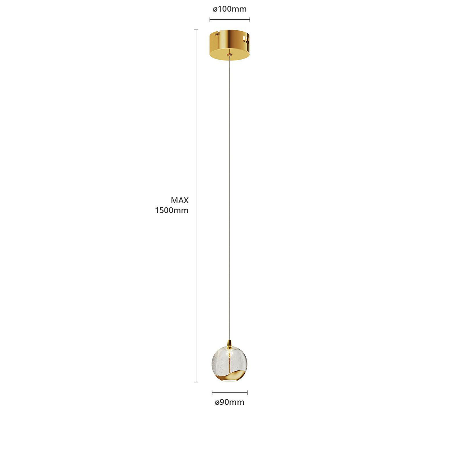 B-Ware Lucande Led Pendelleuchte Hayley Pendelleuchte Lampe Leuchte Glaskugel 1 Fl G515