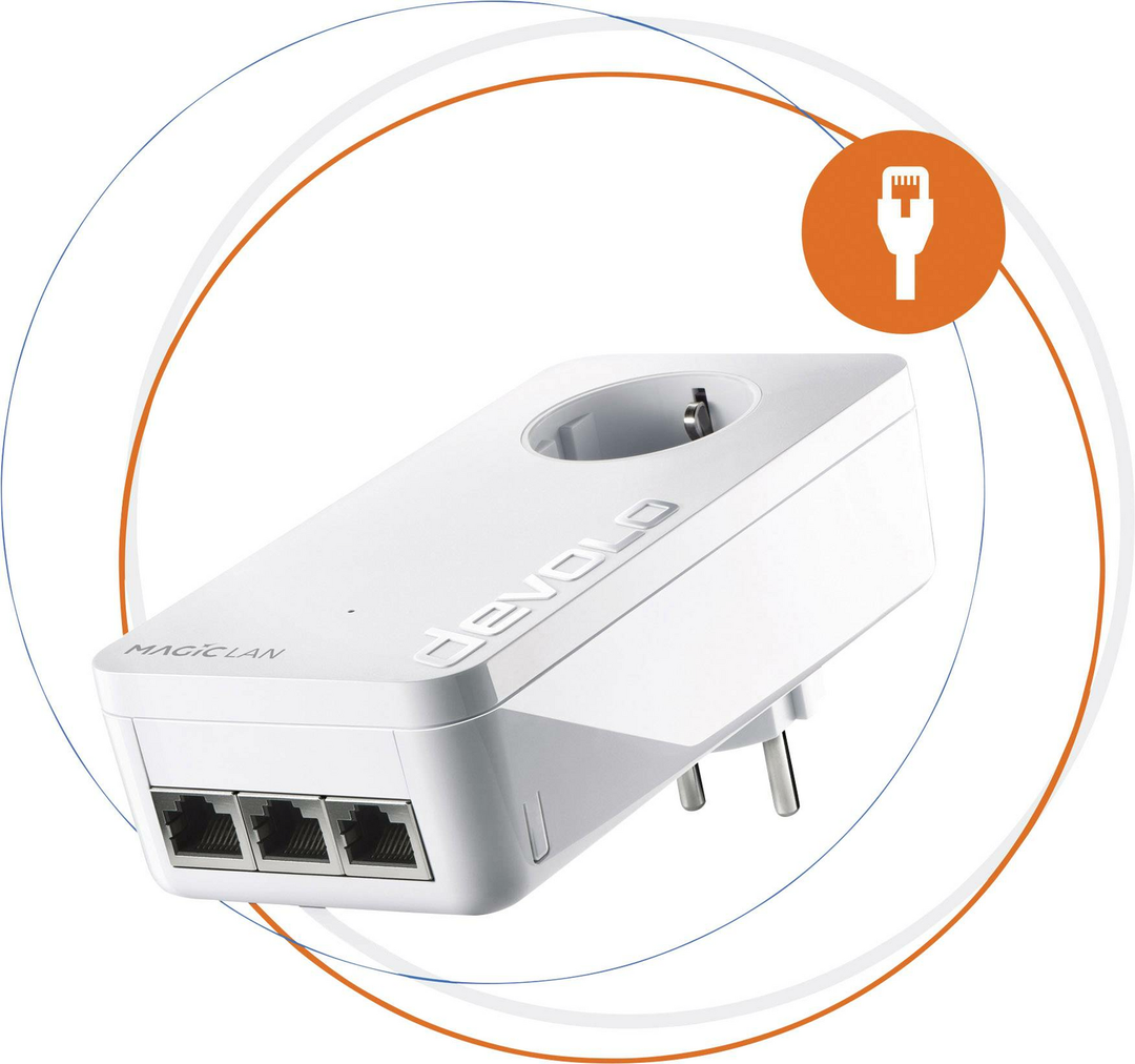 Devolo Magic 2 LAN triple EU Powerline Einzel Adapter Repeater WiFi 2400 MBit/s