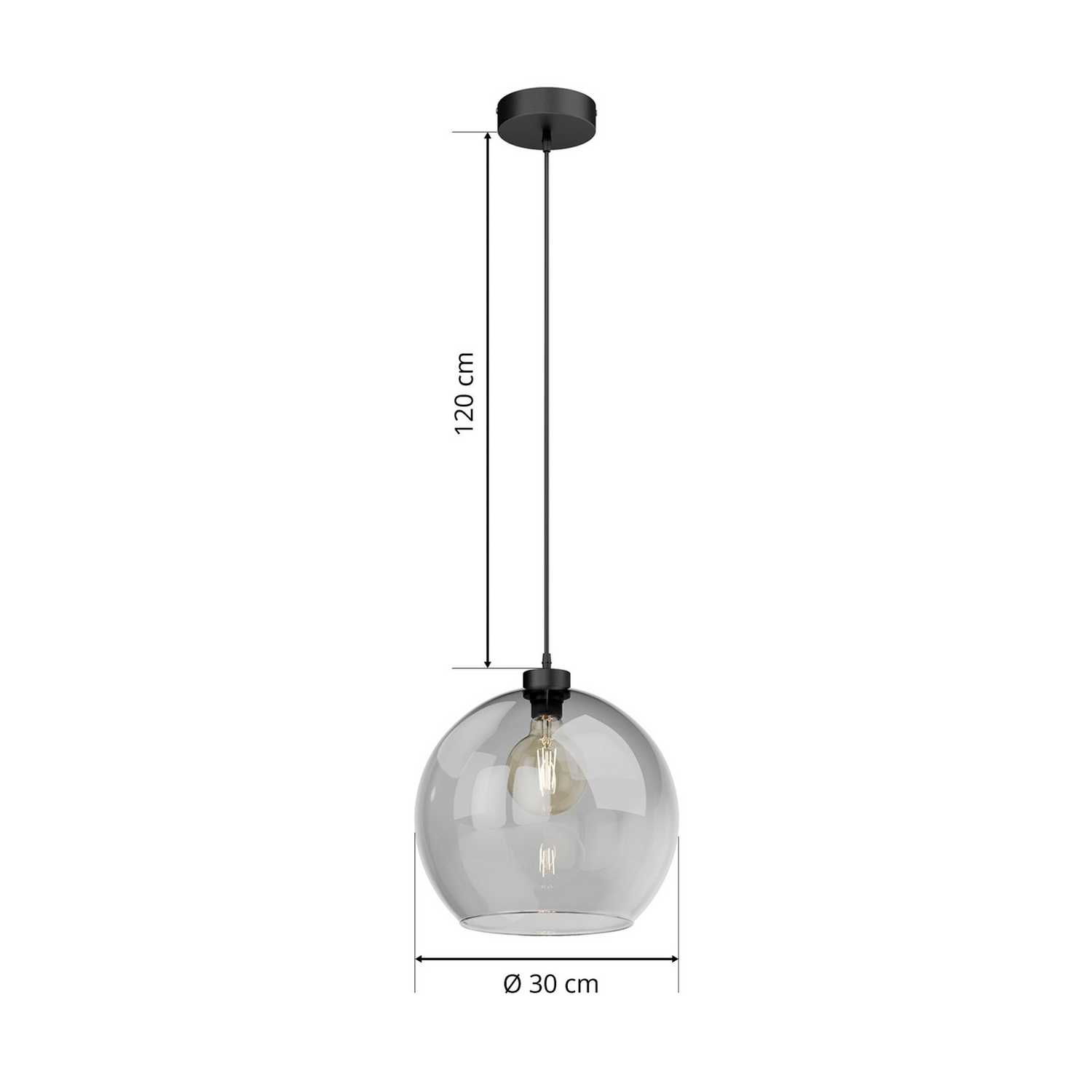 B-Ware Euluna Hängeleuchte Cubus Pendelleuchte Lampe Einflammig E27 Glas Graphitgrau