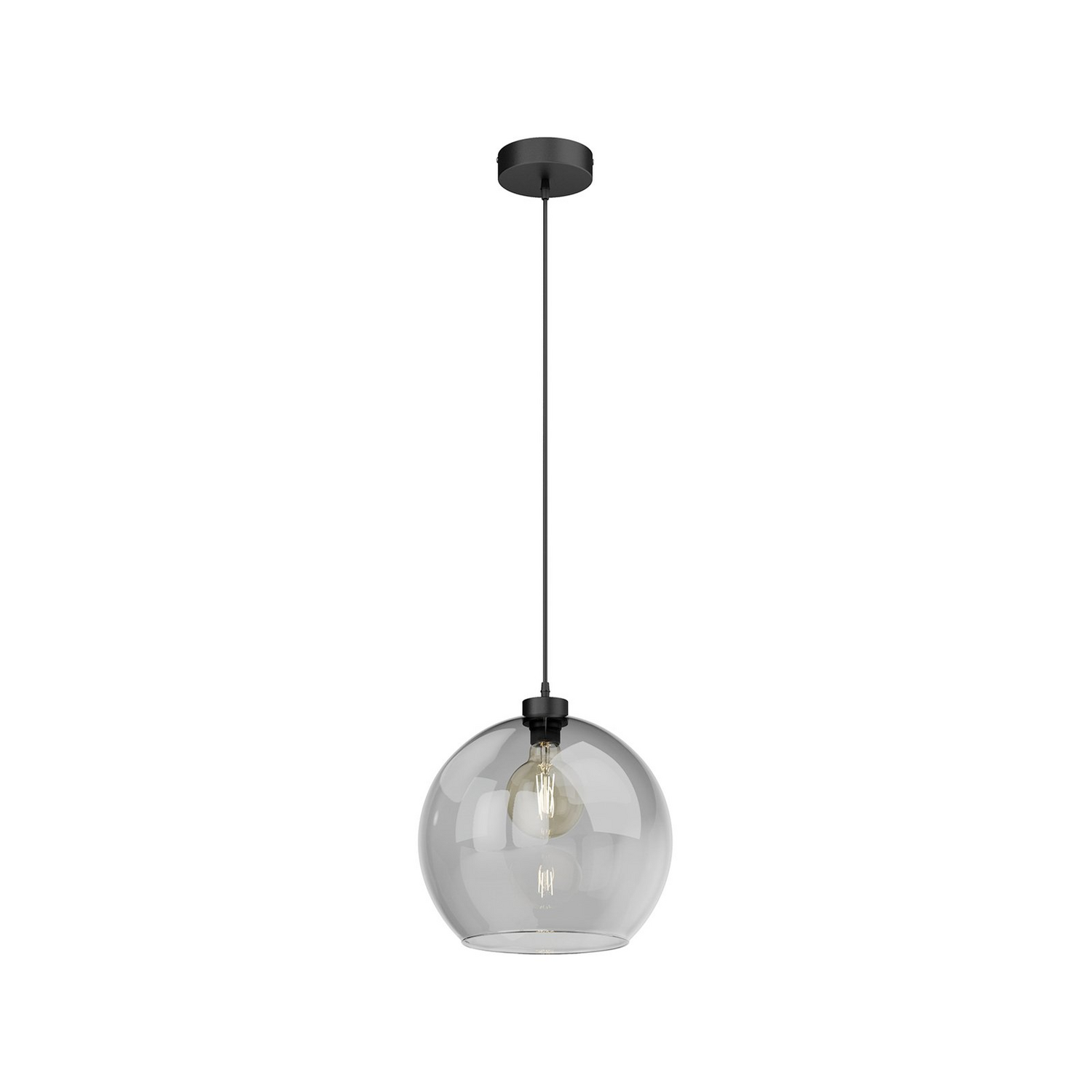 B-Ware Euluna Hängeleuchte Cubus Pendelleuchte Lampe Einflammig E27 Glas Graphitgrau