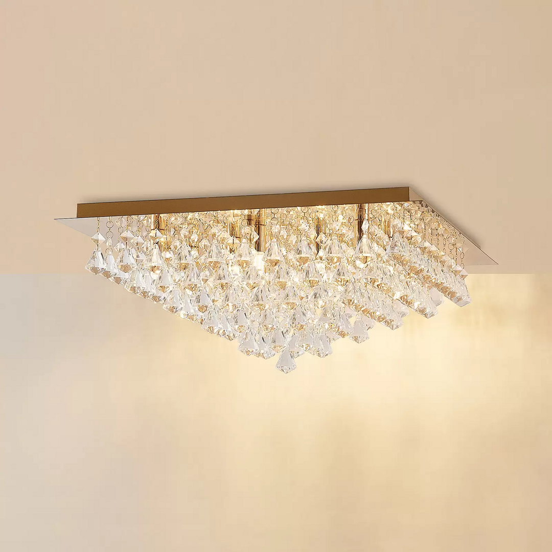 Lindby Rimedia Kristall Deckenleuchte Deckenstrahler Gold 55 Cm Lampe Leuchte B-Ware