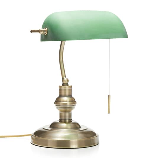 Lindby Milenka Schreibtischlampe Schreibtisch-Lampe Lampe Leuchte grünem Schirm