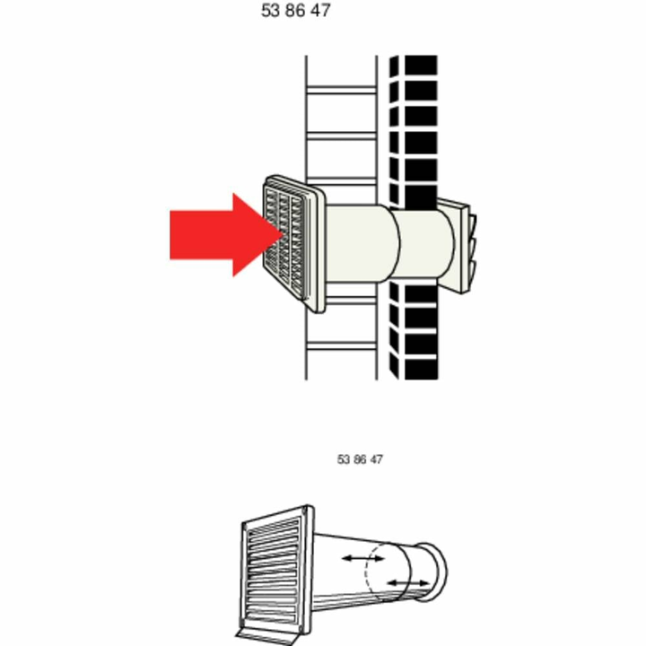 Wallair N37824 Rundrohr-Lüftungssystem 100 Kunststoff (Ø x L) 10 cm x 48 cm Weiß