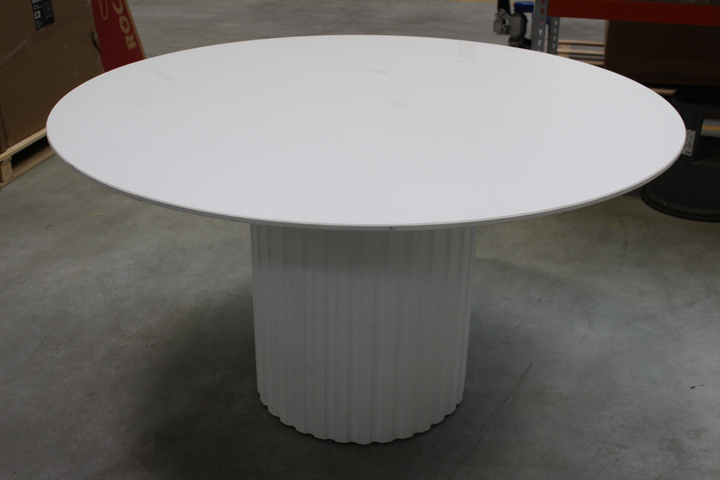 HKliving Pillar Esstisch Esszimmertisch Tisch rund Ø 140 cm weiß SIEHE FOTOS