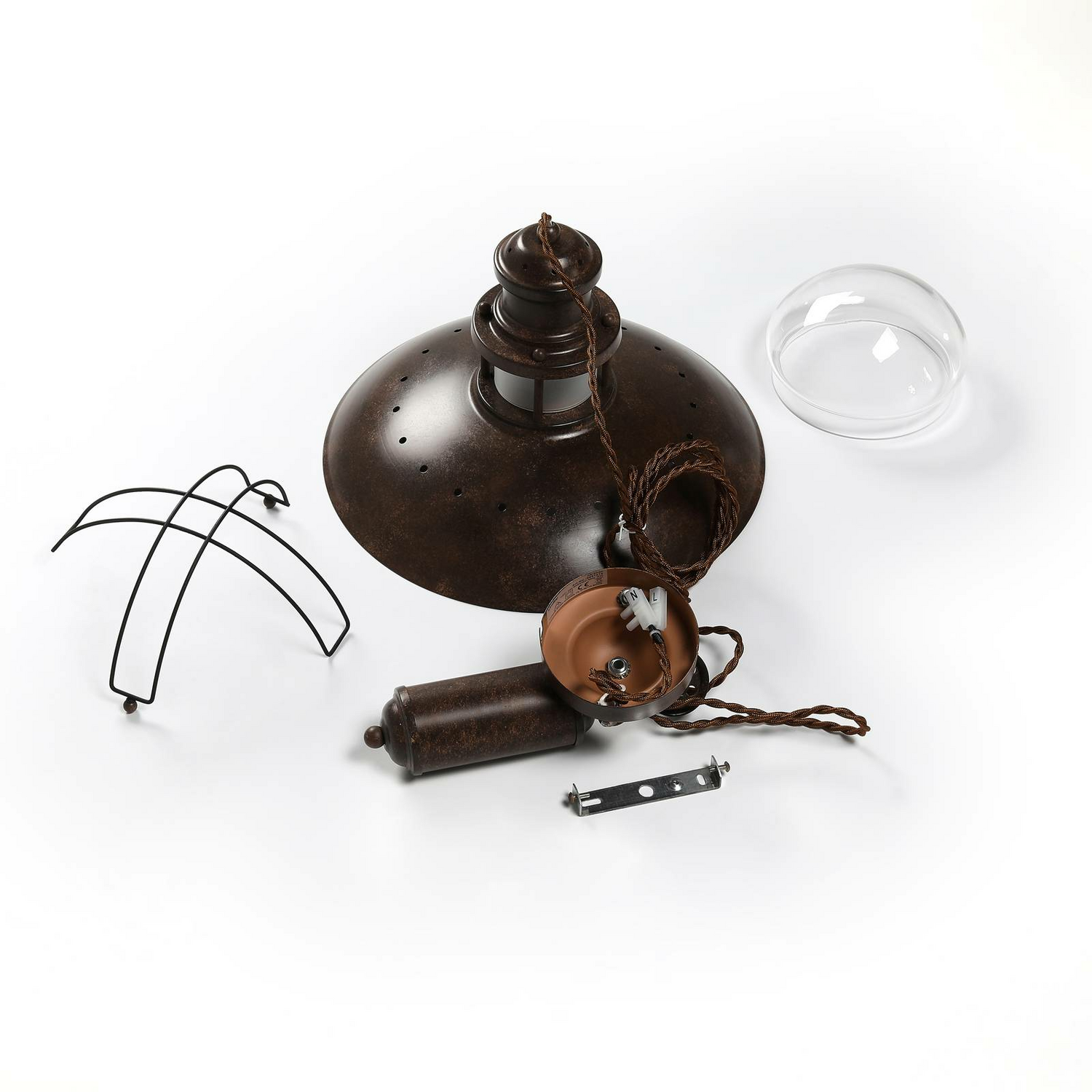 B-Ware Lindby Seilzug Pendelleuchte Louisanne Pendelleuchte Lampe Küchenlampe E27 Braun