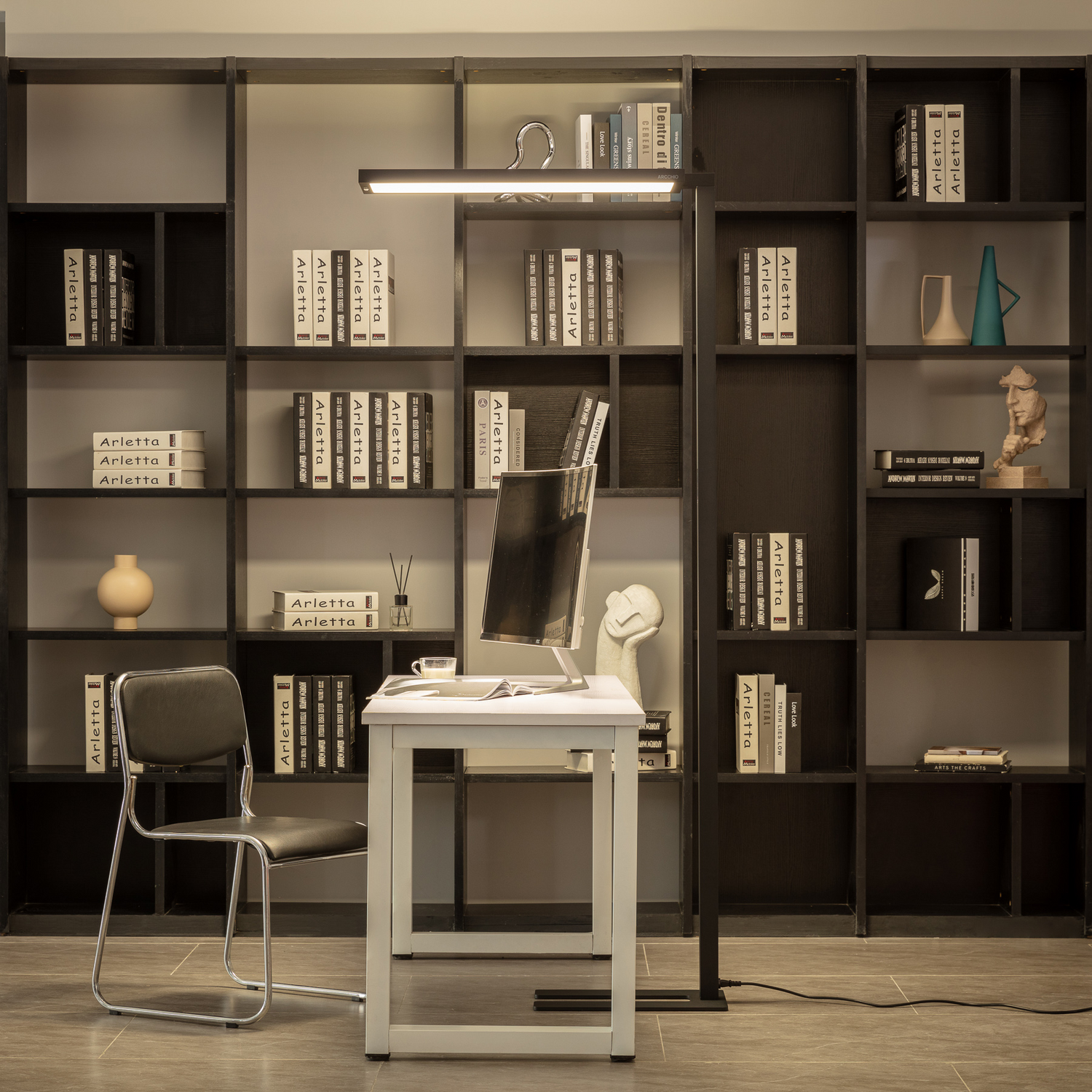 B-Ware Arcchio Stehleuchte Finix LED schwarz 100W dimmbar Stehlampe Büro Arbeitszimmer