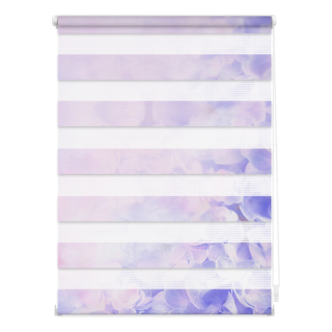 Lichtblick Klemmfix Duo Rollo Hortensie Polyester Lila 90x150 cm Fenster-Zubehör