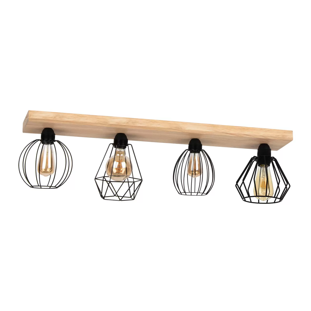 Envostar Various Deckenlampe Deckenleuchte Deckenlicht Lampe 4-flg Kiefer natur