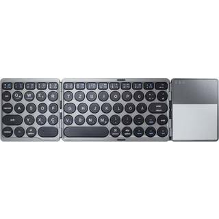 Renkforce RF-FWK-250 Bluetooth Tastatur kabellos Keyboard Deutsch klappbar Grau