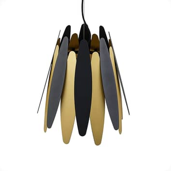 Lucande Lounit Hängelampe Hängeleuchte Leuchte Lampe E27 schwarz-gold 1-flammig
