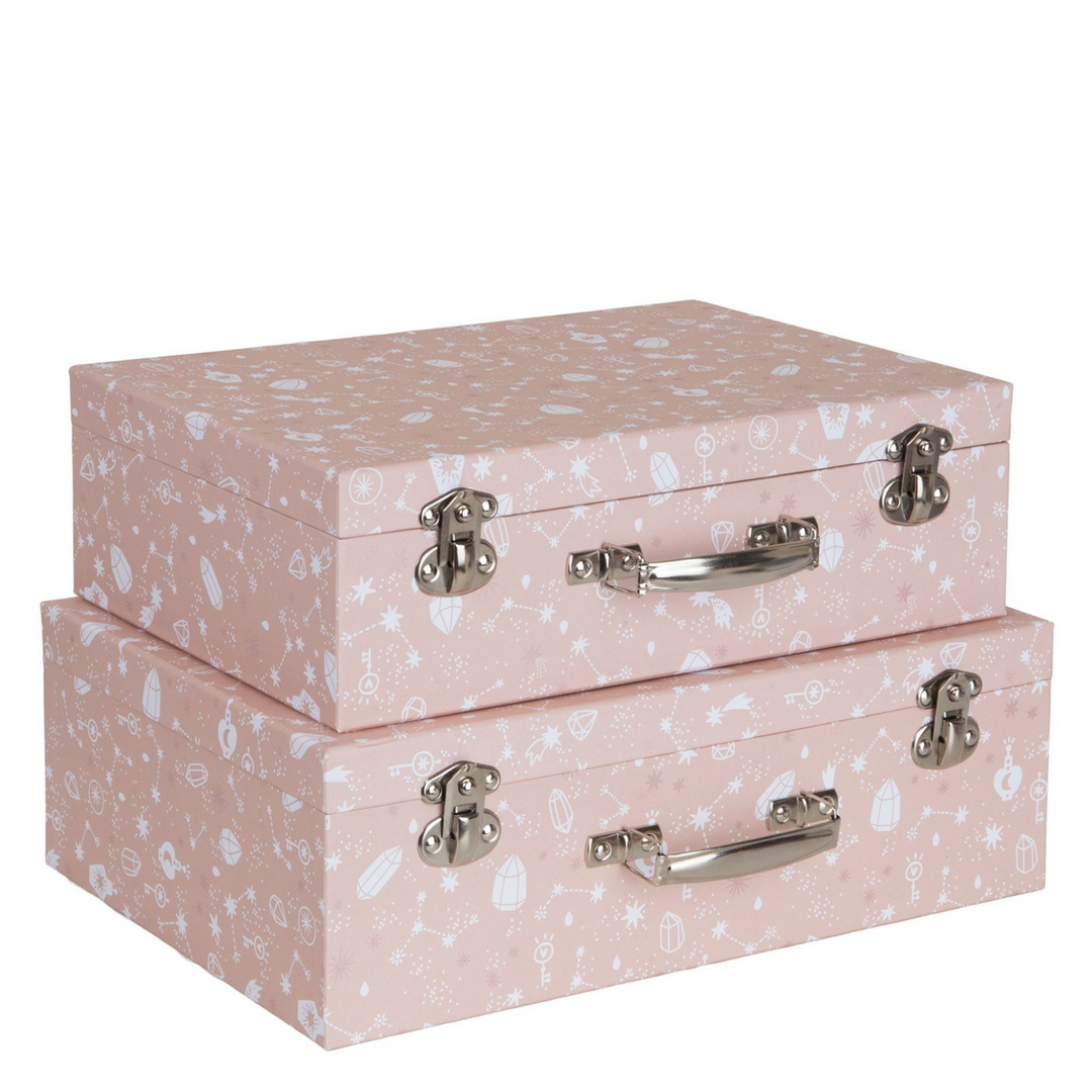 Bigso Box of Sweden Siri Kinder-Koffer Kofferset Reisekoffer 2er Set Pink Sky