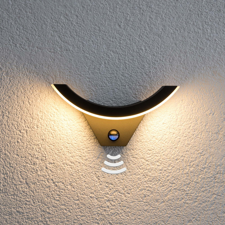 Lucande LED-Außenwandleuchte Half Bewegungssensor Gartenleuchte Leuchte Lampe