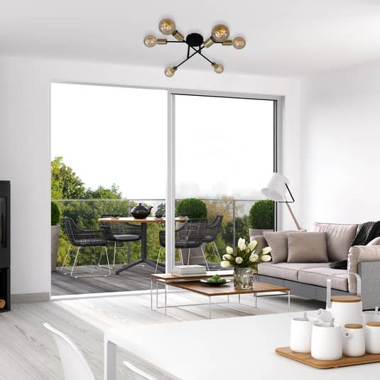 Briloner Deckenlampe Deckenleuchte Hängeleuchte Lampe Black Steel Sechsflammig B-Ware - 4002707366942