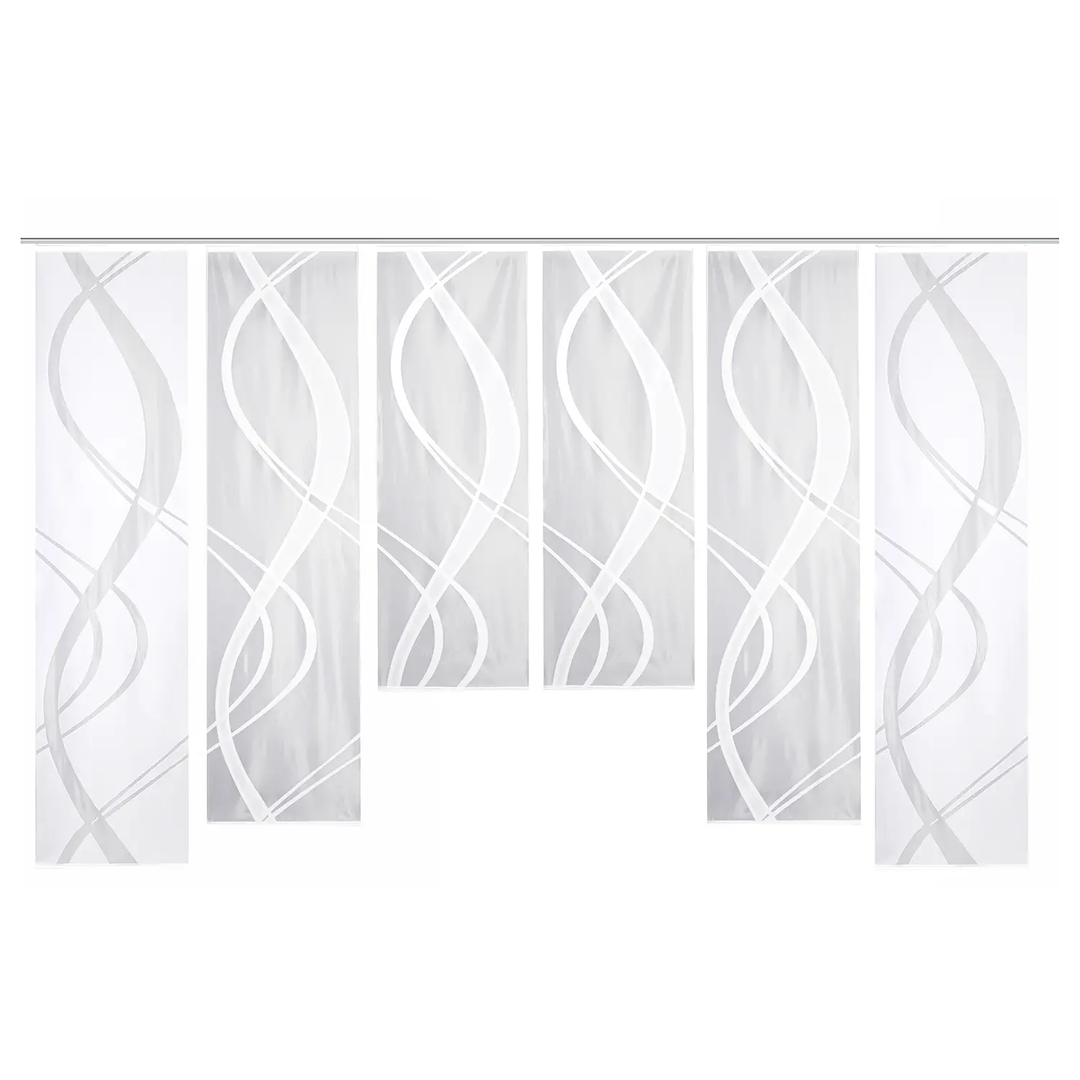 Home Wohnideen Schiebevorhang Tibasi Gardine Vorhang Rollo weiß 6er-Set 57x225cm