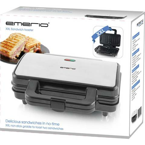Emerio ST-109562 Sandwichmaker Sandwichtoaster 2-Scheiben-Toaster Edelstahl 9438