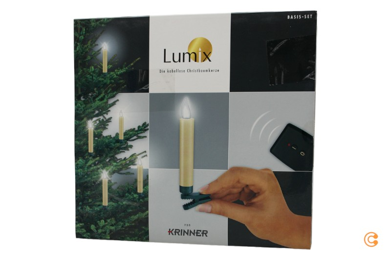 Krinner BASIS-SET 10 CHRISTBAUMKERZEN Lichterkette Weihnachtsbaum Kerze dimmbar
