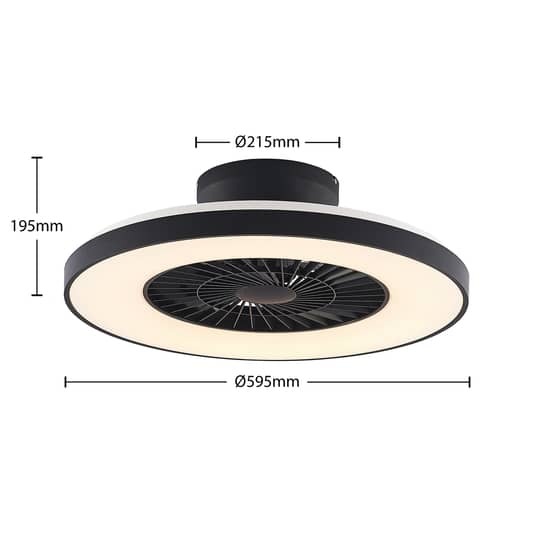 Starluna Orligo LED-Deckenventilator Ventilator Deckenlampe Lampe schwarz matt