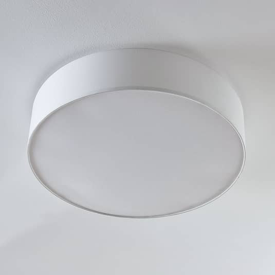Lindby Stoff Deckenlampe Gordana Deckenlampe Hängelampe Wohnzimmerlampe E27 Weiß B-Ware