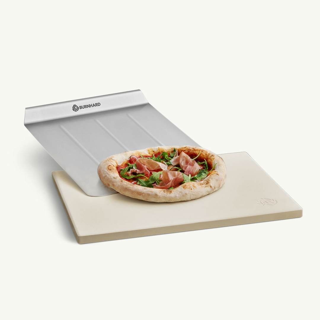 Burnhard Pizzastein Pizza Grill Pizza Stein Cordierit 38x30 cm Pizzaschaufel157