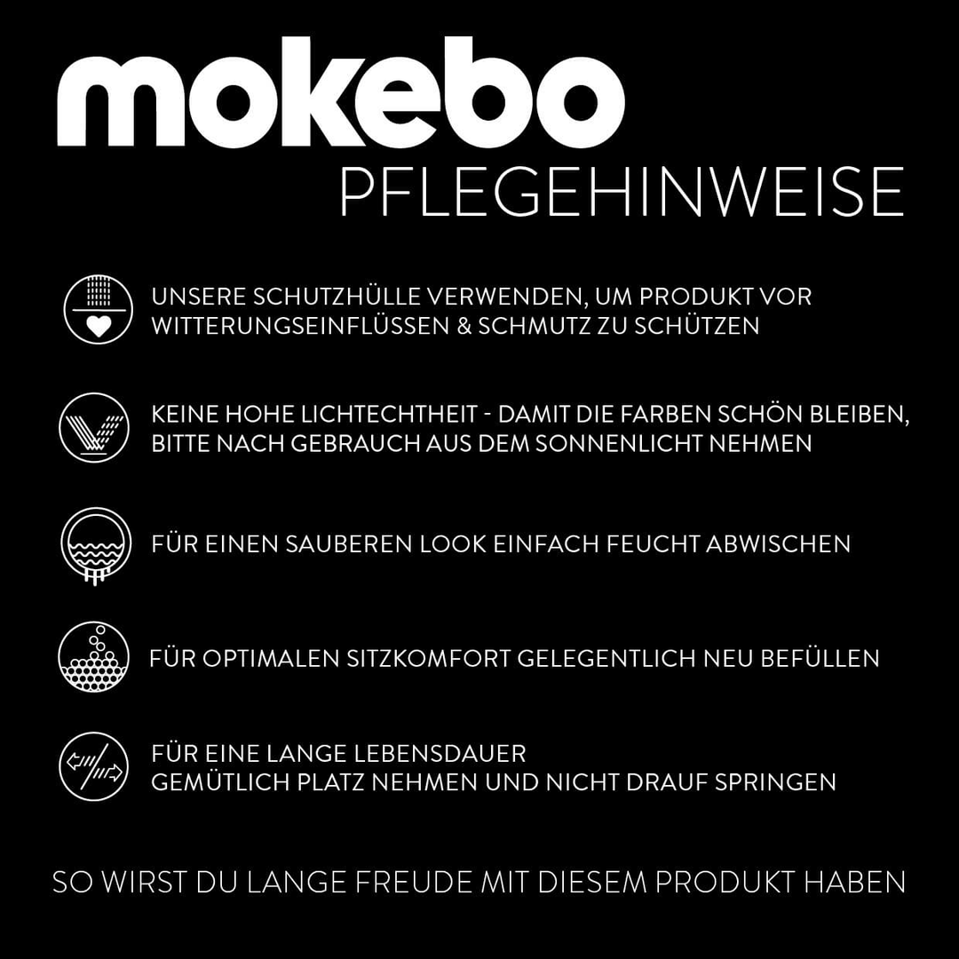 mokebo Outdoor-Pouf Sitzpouf Sitzsack Sitzhocker Hocker Sitz 50x35x65 cm Beige