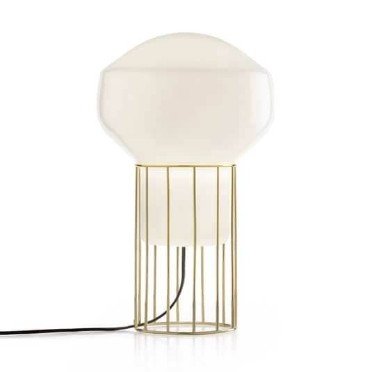 Fabbian Aérostat Messing-Tischleuchte Tischlampe Lampe Leuchte 23 cm Leselampe