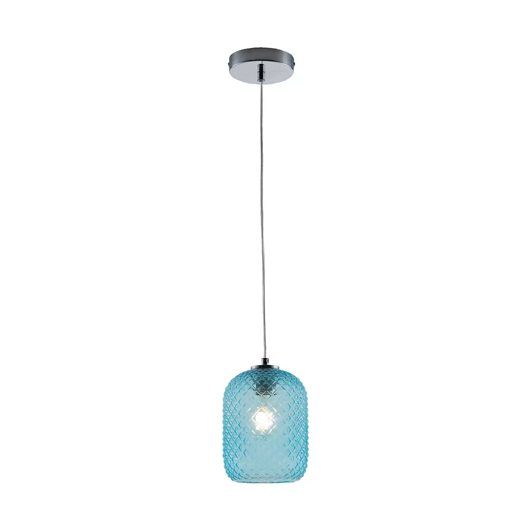 Eco Light Hängeleuchte Ashford S15 Mit Glasschirm Blau Hängelampe Lampe Leuchte B-Ware - 8031414874958
