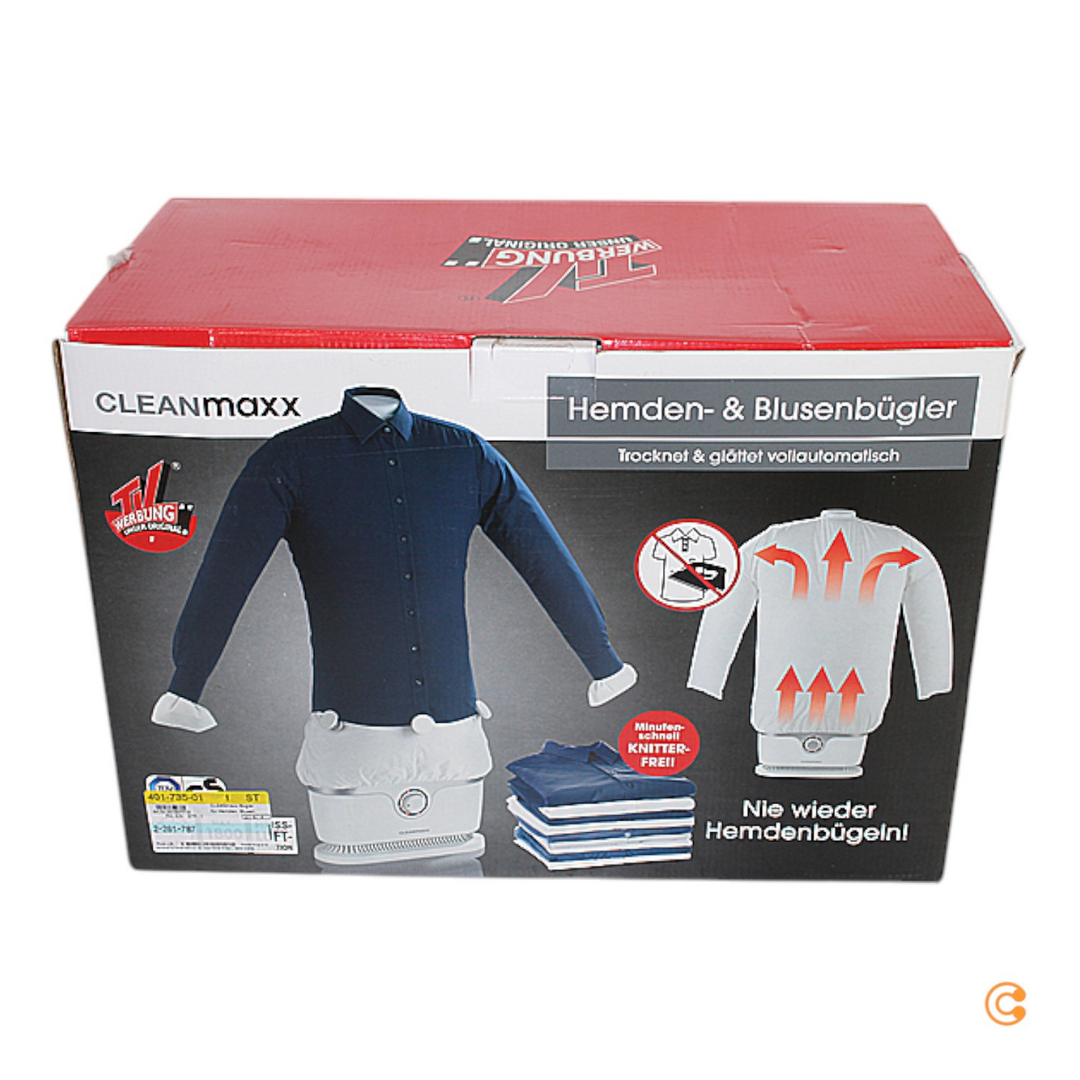 Clean Maxx 00384 Hemdenbügler Hemd Bluse Trockner Bügler Bügeleisen 1800 W Bügeln B-Ware