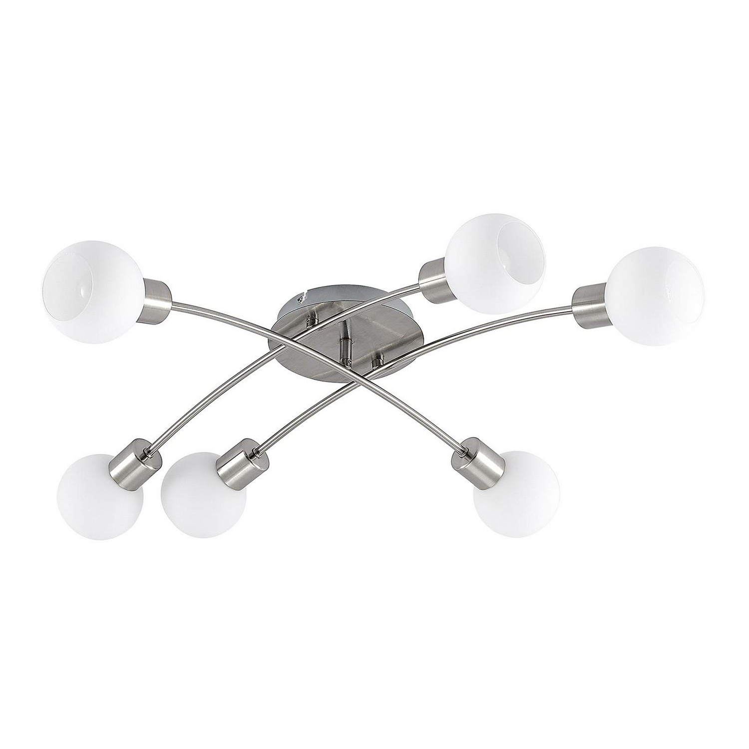 B-Ware Lindby Agmar Led Deckenlampe Deckenlampe Lampe Leuchte 6 Flammig E14 Nickel