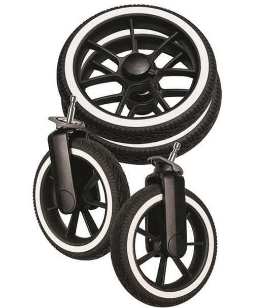 Emmaljunga Kinderwagen Nxt60/F Radpaket Black Ecco White Kinderwagen B-Ware