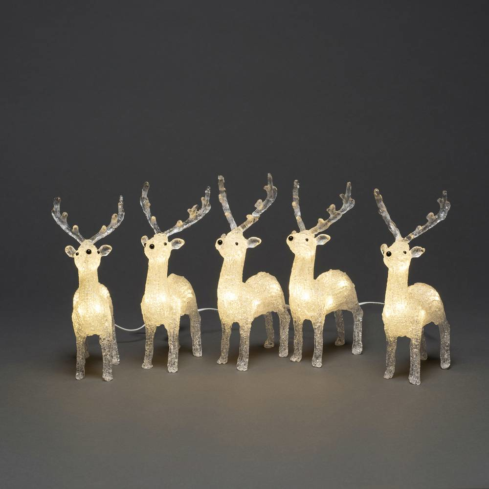 Konstsmide 6288-103 Acryl-Figur Rentier LED Klar Weihnachten Dekoration Deko