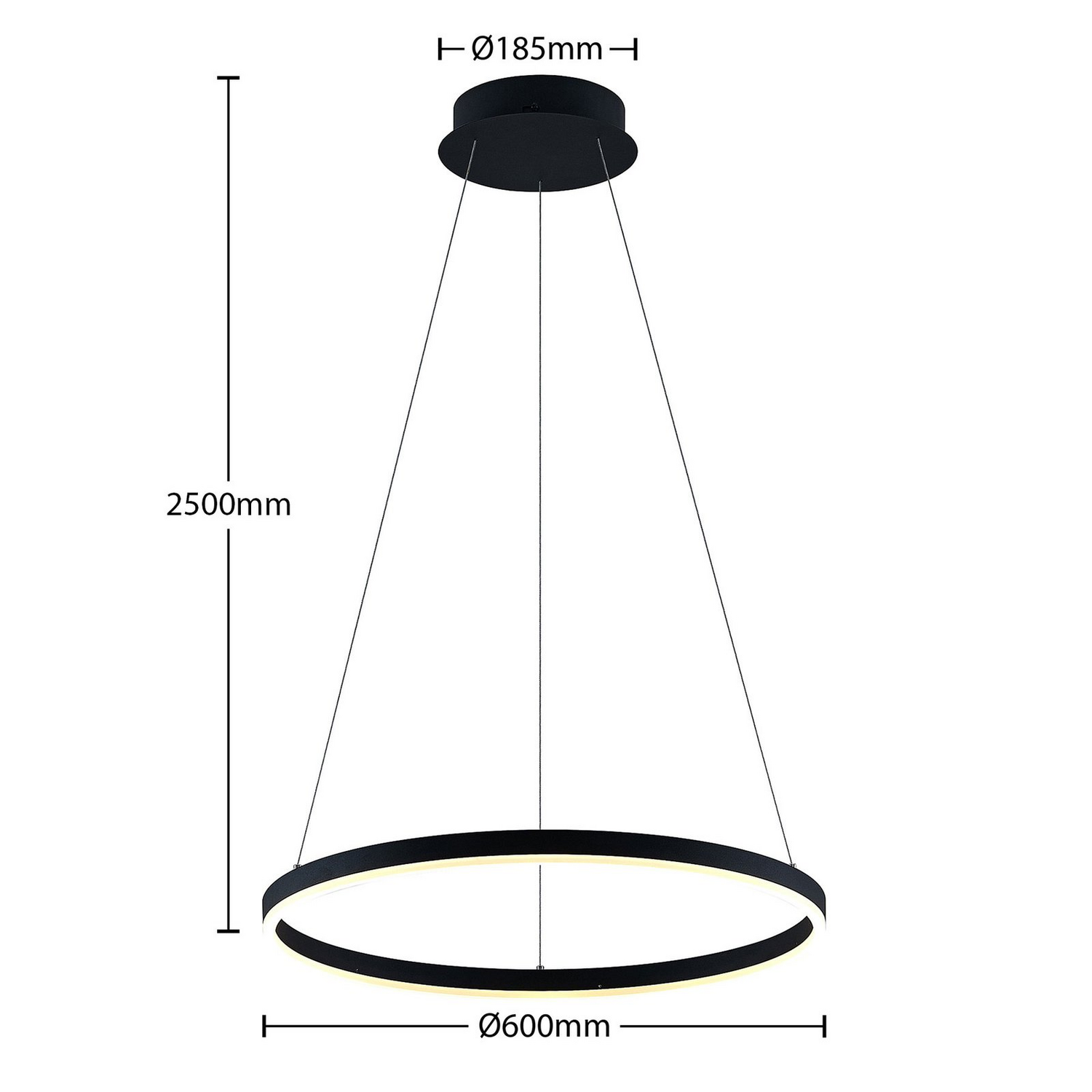 Arcchio Led Hängeleuchte Pendelleuchte Albiona Schwarz Ringlampe ø 60 Cm B-Ware - 42510965975230