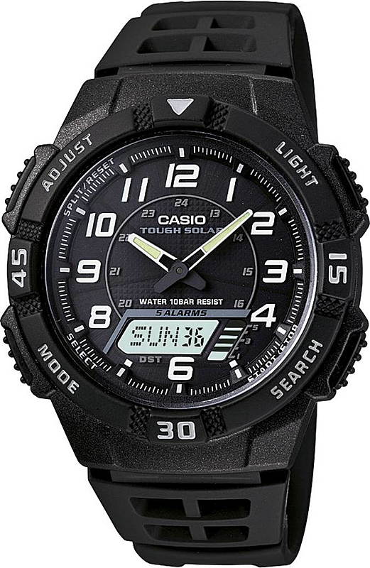 Casio Armbanduhr Analog 24 H + Uhr Herrenuhr Kalender Herren Armbanduhren Schwarz B-Ware - 4971850948179